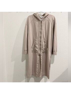 Young Fabulous & Broke Beige Hooded Cardigan Jacket Duster Boho Oversized